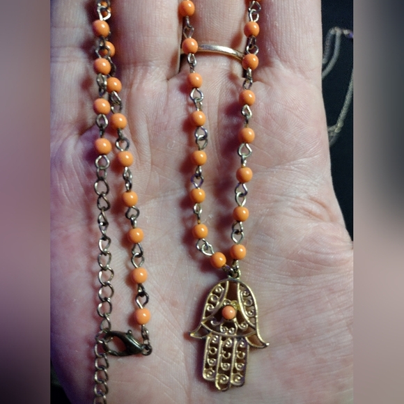 Elegant Silver and Gold Beaded Necklace Set - Picture 7 of 9